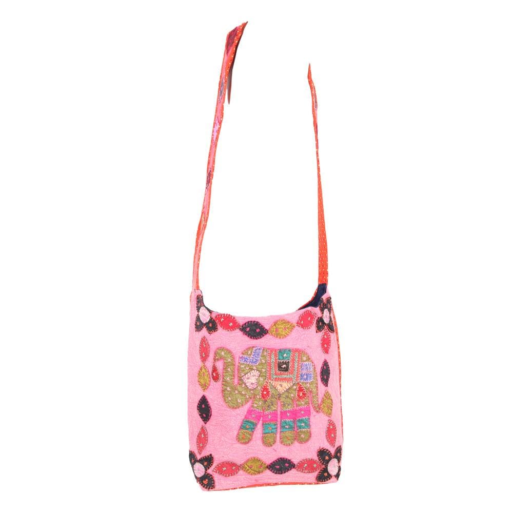 Embroidered Elephant Shoulder Bag..