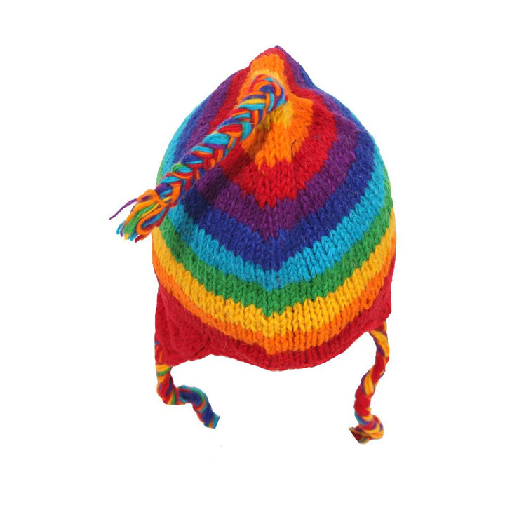 Wool Rainbow Hat With Ear Flaps