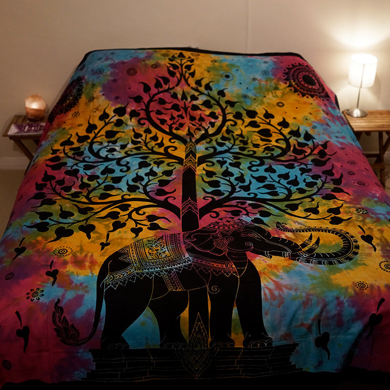 Tye Die throw with elephant print