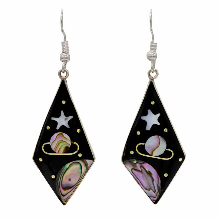 Saturno Diamond Abalone Earrings