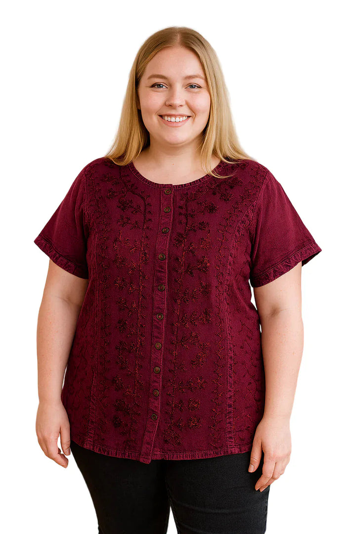 Embroidered Floral Blouse