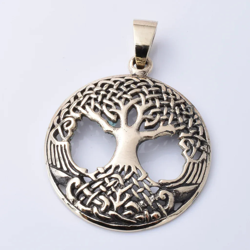 Solid bronze tree of life pendant