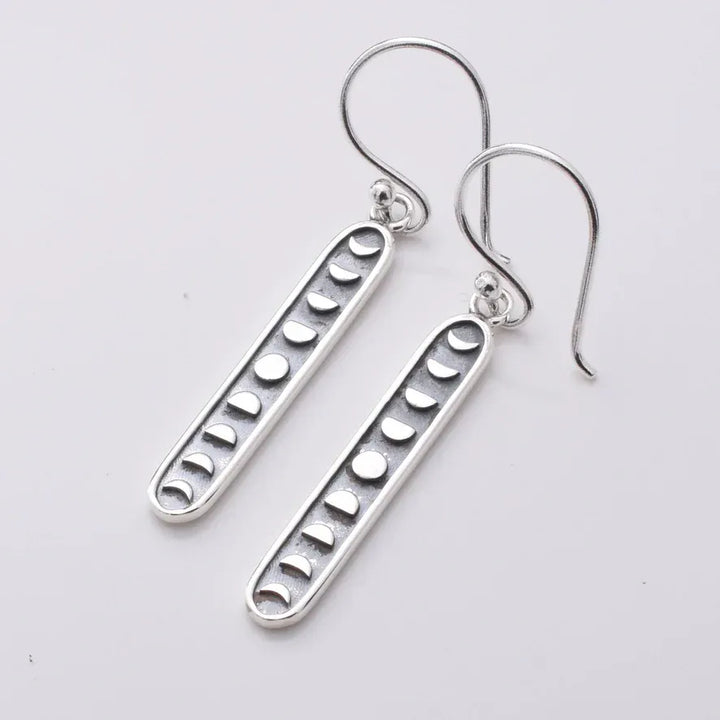 925 silver moonphase drop earrings