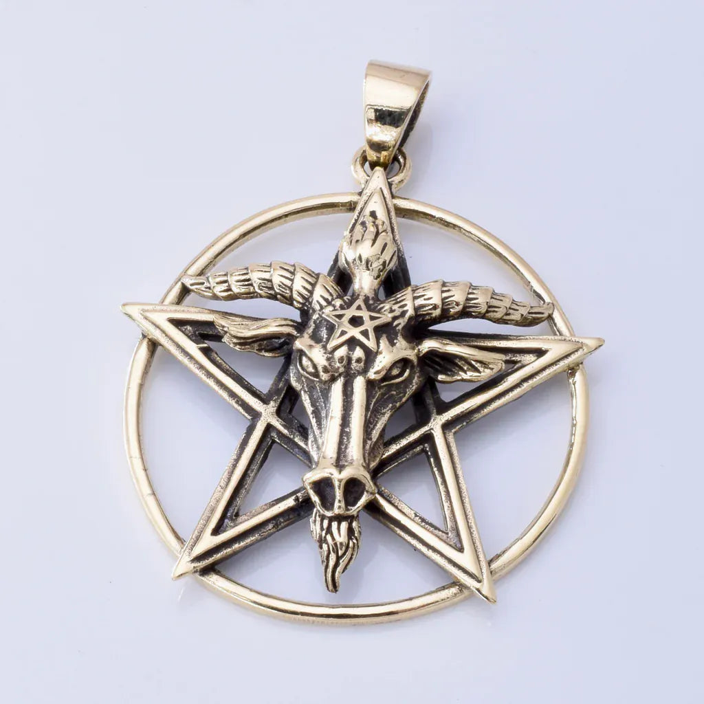 Solid Bronze Baphomet Pendant