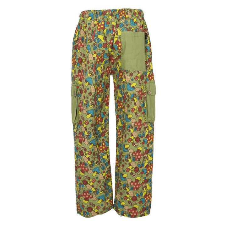 Mushroom Print Cargo Trousers