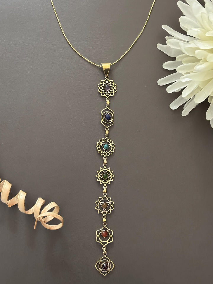 7 Chakra Energy Healing Pendant Necklaces – Gold & Silver Finish