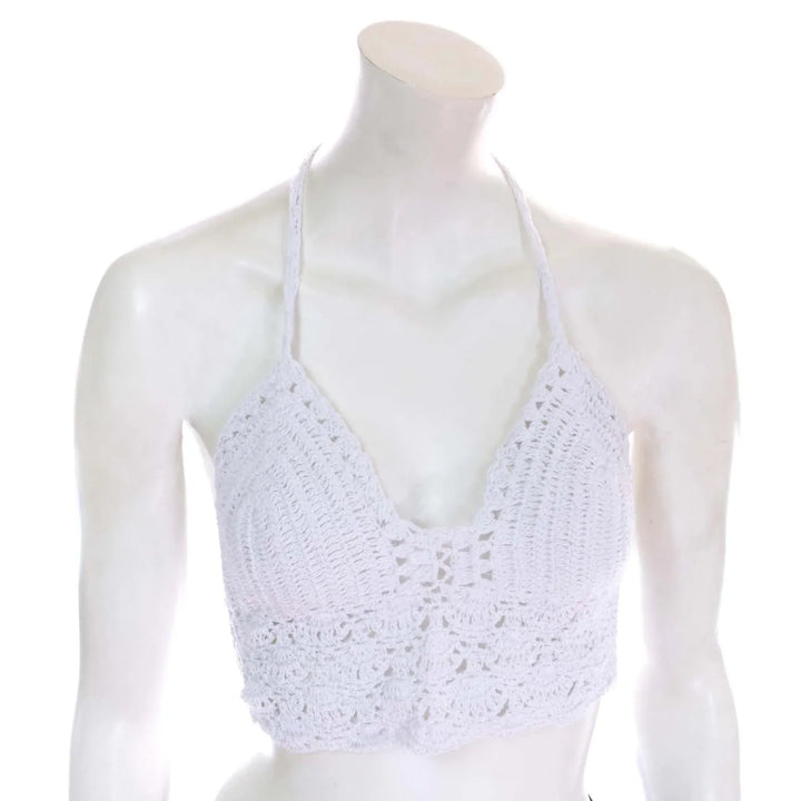 Crochet Halter Neck Bralette Top