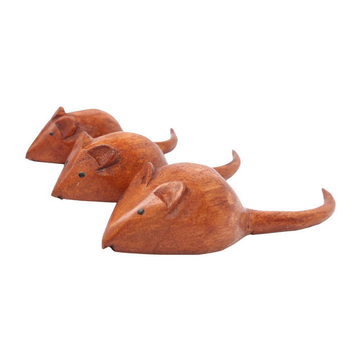 Set Of 3 Wooden Mice