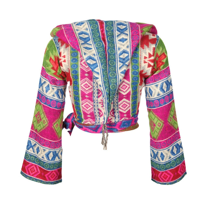 Geometric Hooded Tie Top