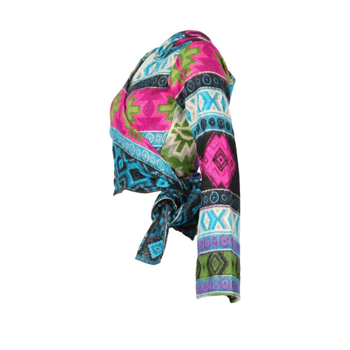 Geometric Hooded Tie Top