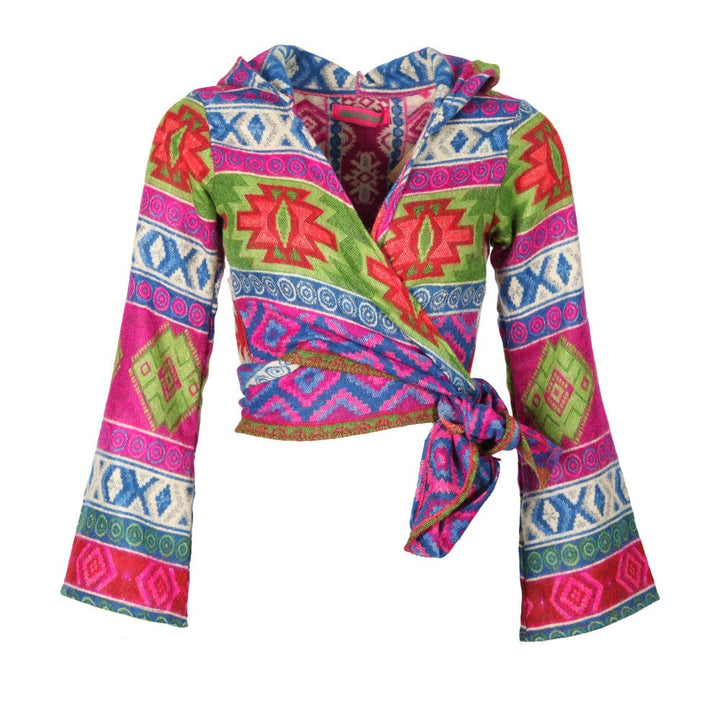 Geometric Hooded Tie Top