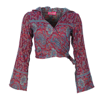 Paisley Hooded Fleece Tie top