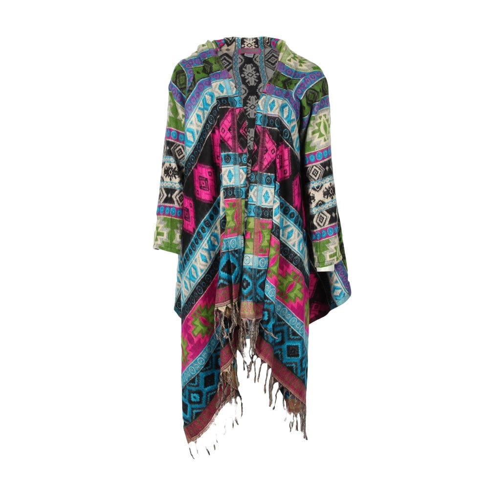 Geometric Open Blanket Wrap Cardigan
