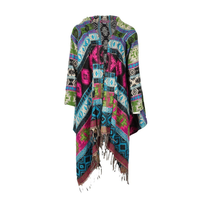 Geometric Open Blanket Wrap Cardigan