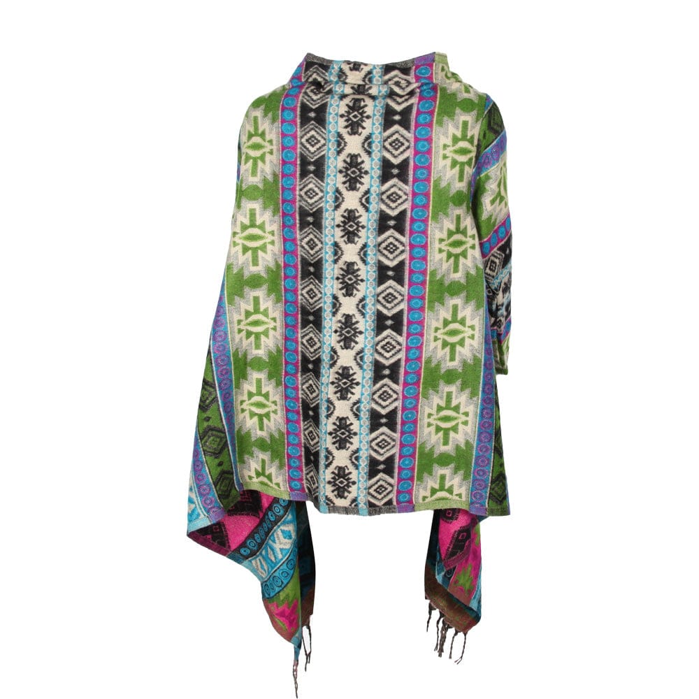 Geometric Open Blanket Wrap Cardigan