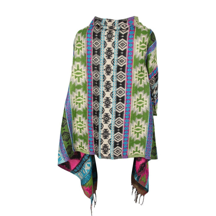 Geometric Open Blanket Wrap Cardigan
