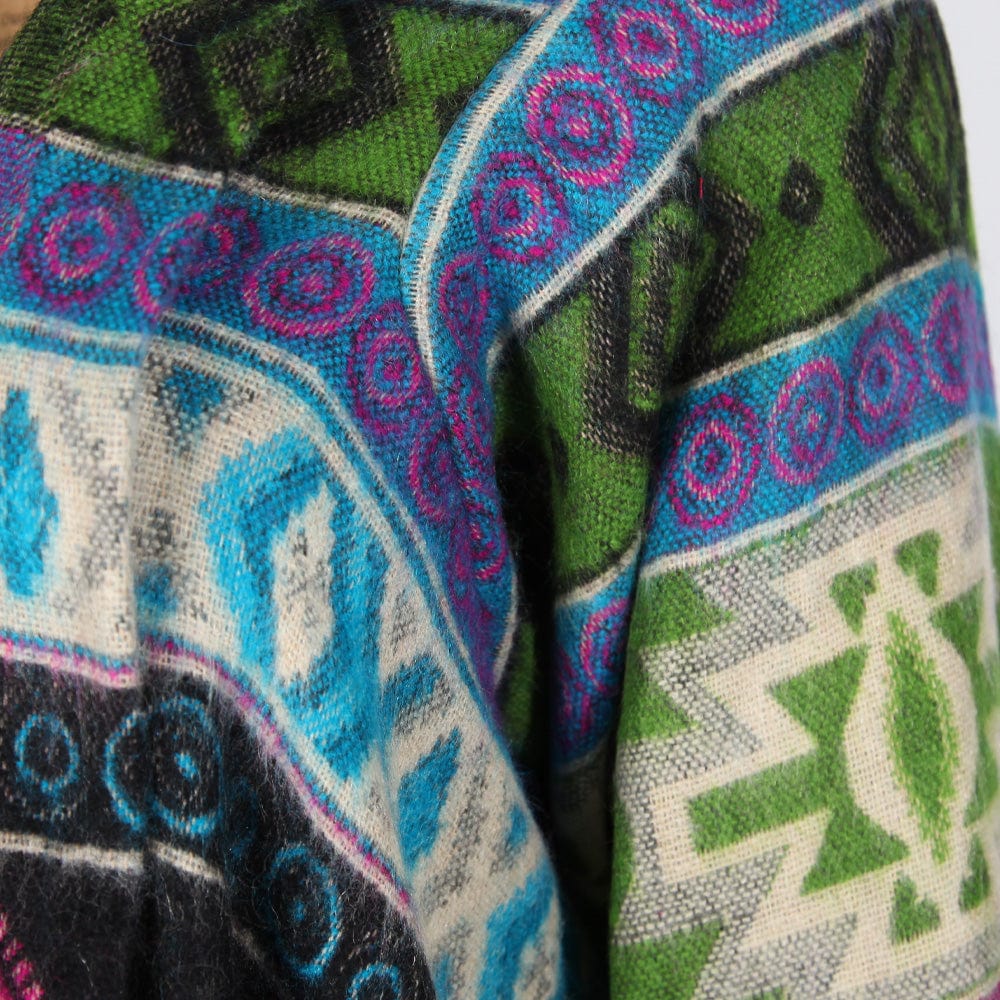 Geometric Open Blanket Wrap Cardigan