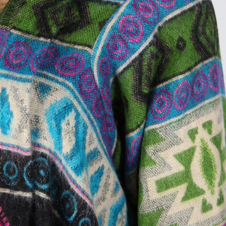 Geometric Open Blanket Wrap Cardigan