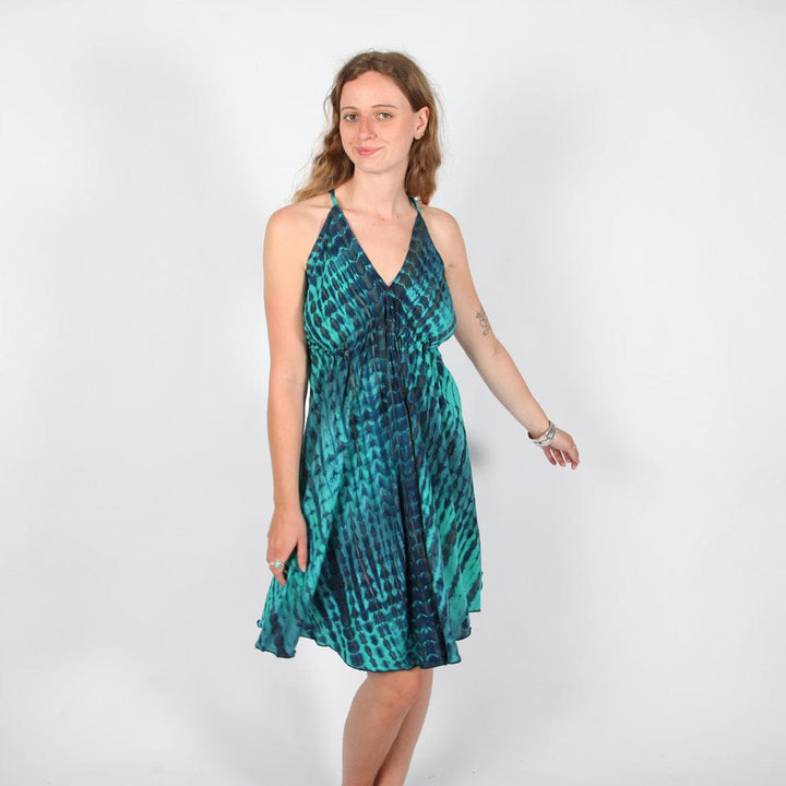 Tie Dye Halter Neck Dress