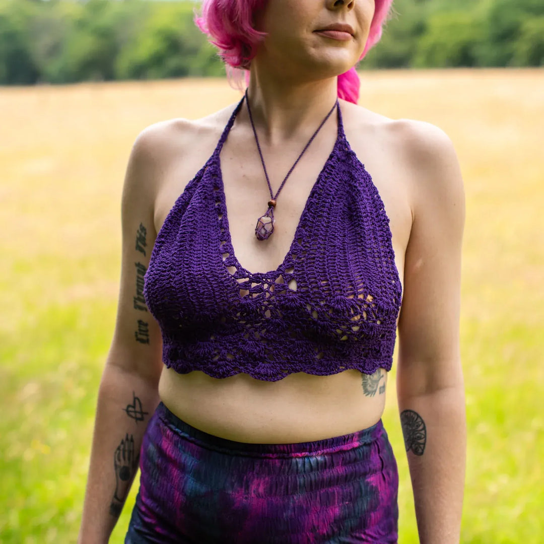 Crochet Halter Neck Bralette Top