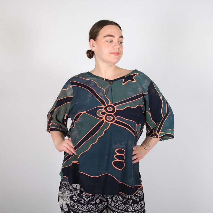Batik Abstract Print Blouse