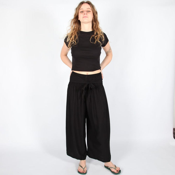 Wide Leg Tie Up Trousers