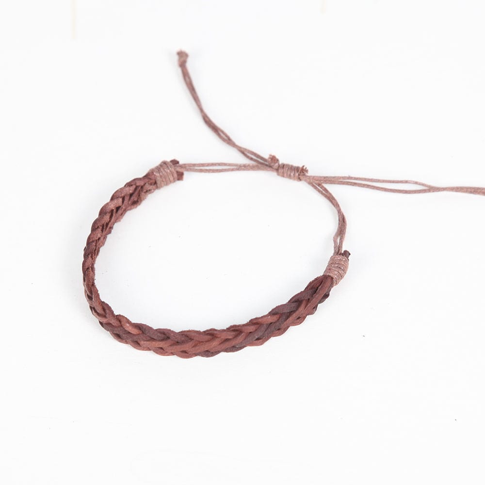 Men's Woven Leather Wristband