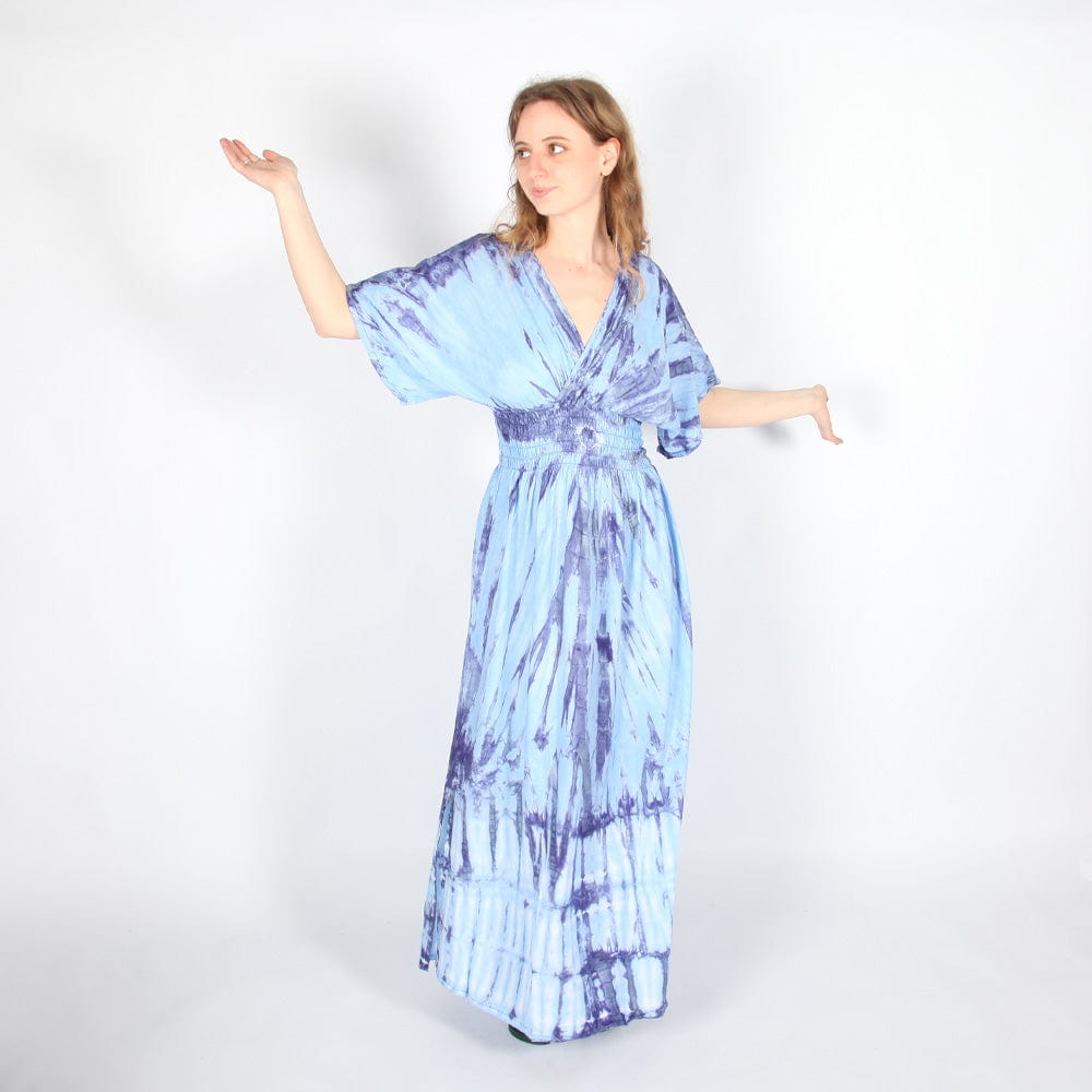Tie Dye Kimono Wrap Dress Maxi Tie Dye Summer Maxi Dress