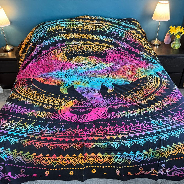 Tie Dye Elephant Bedspread