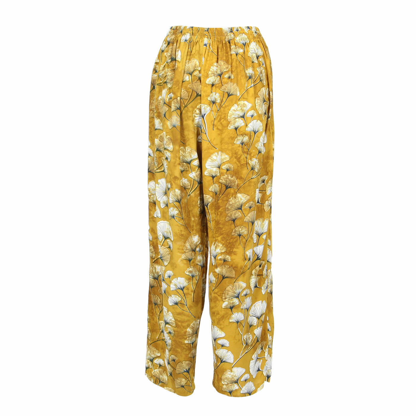 Mustard Floral Print Trousers
