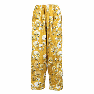 Mustard Floral Print Trousers