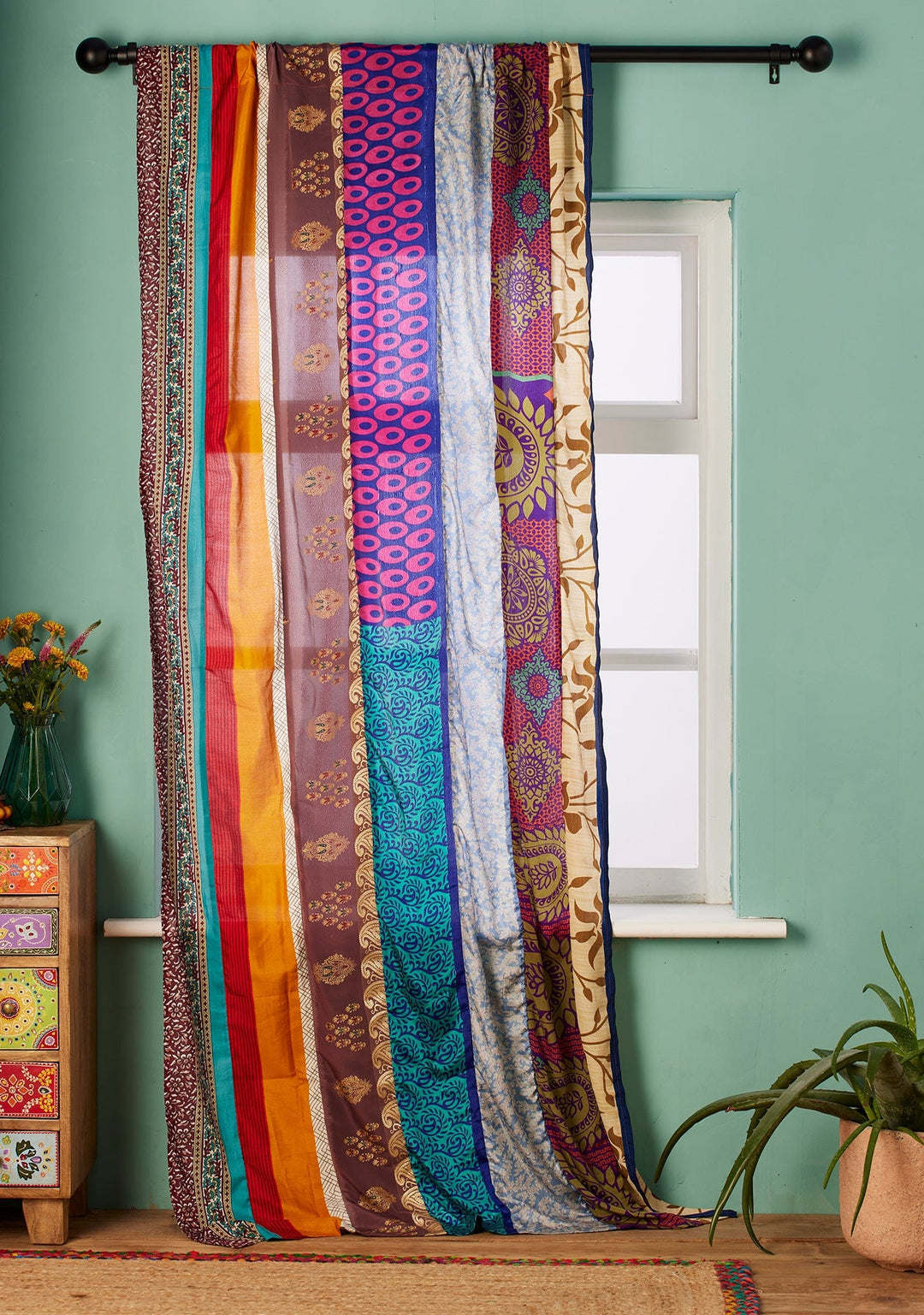 Recycled Sari Curtain Panel