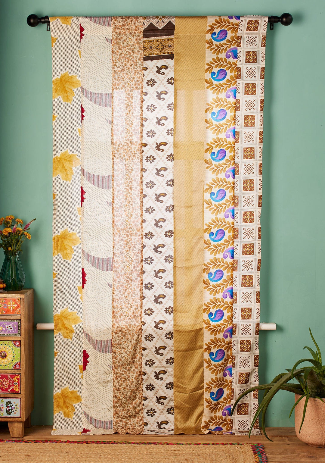 Recycled Sari Curtain Panel