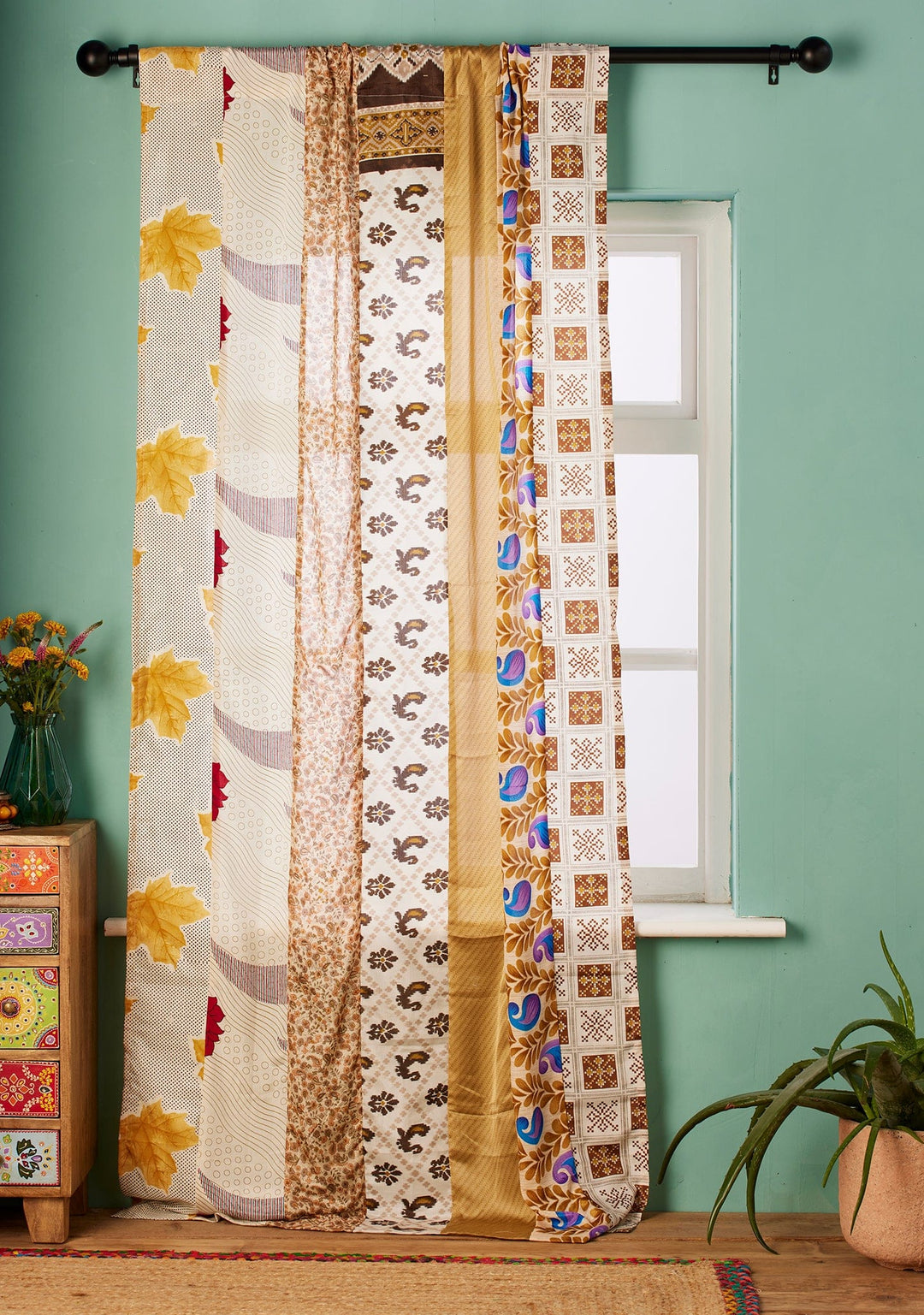 Recycled Sari Curtain Panel