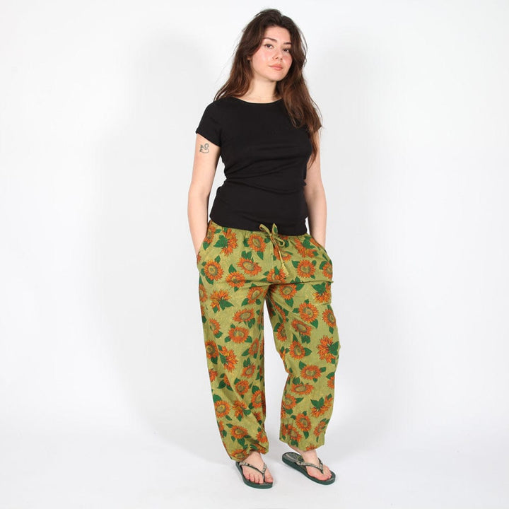 Sunflower Print Genie Pants