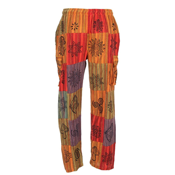 Patchwork Print Cargo Trousers