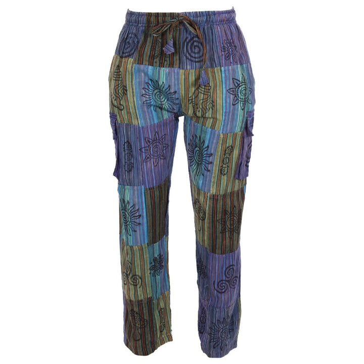 Patchwork Print Cargo Trousers