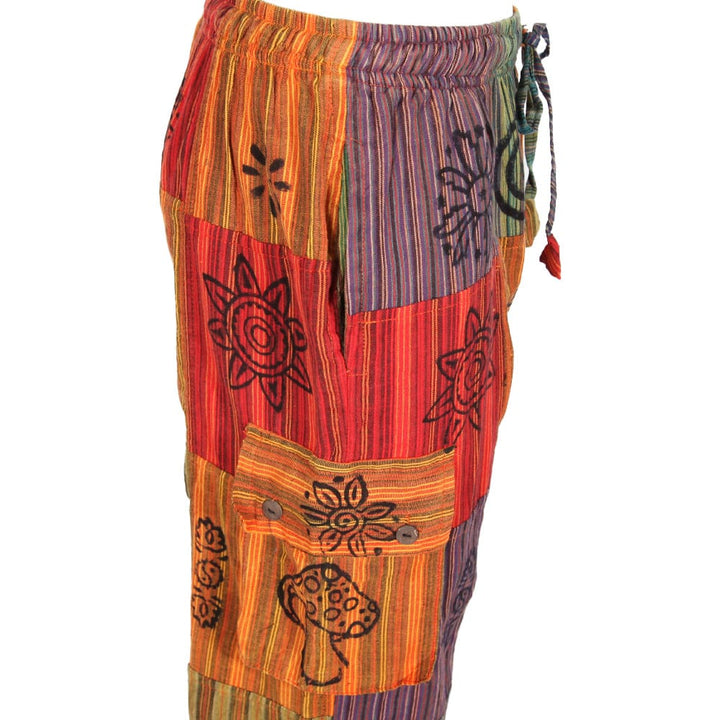 Patchwork Print Cargo Trousers