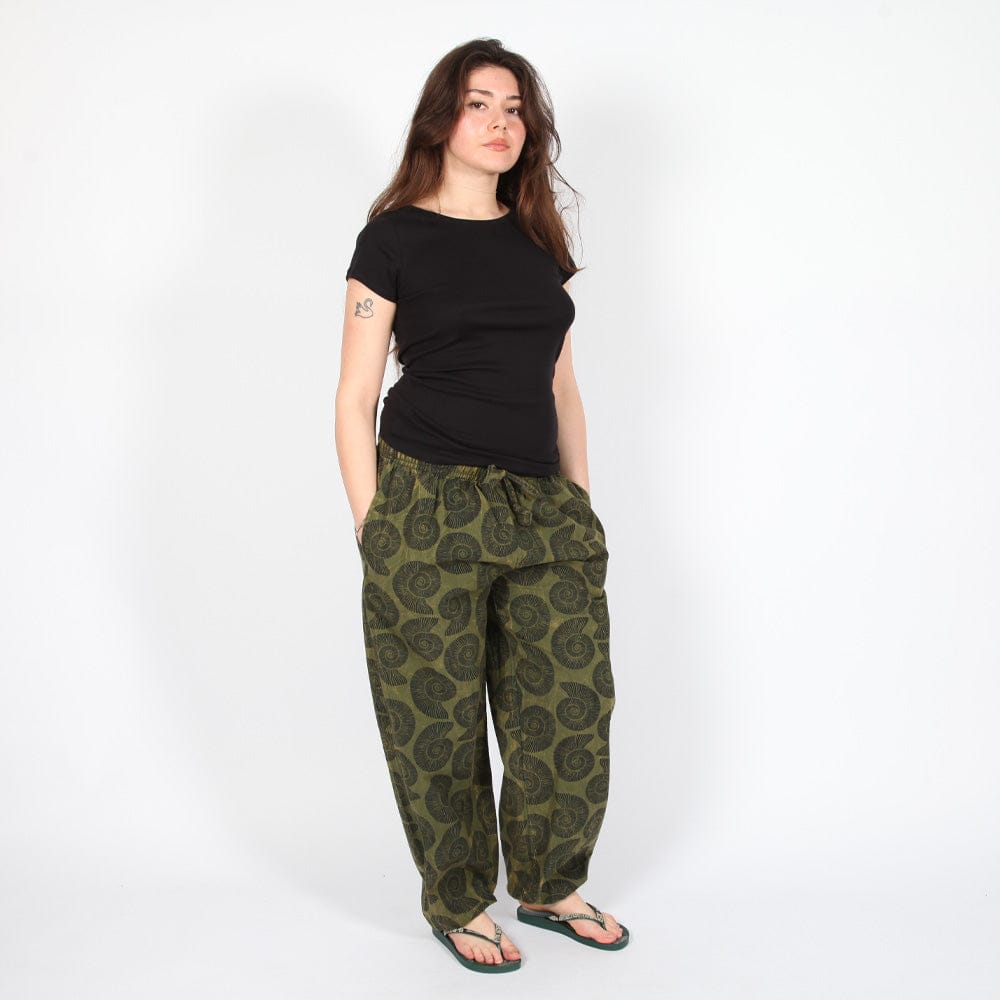 Ammonite Print Harem Pants