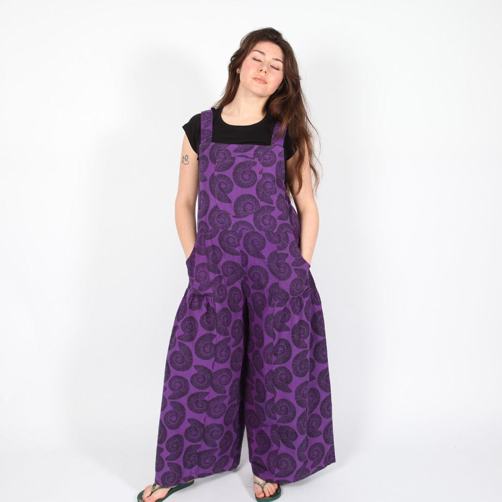 Ammonite Print Wide Leg Dungarees