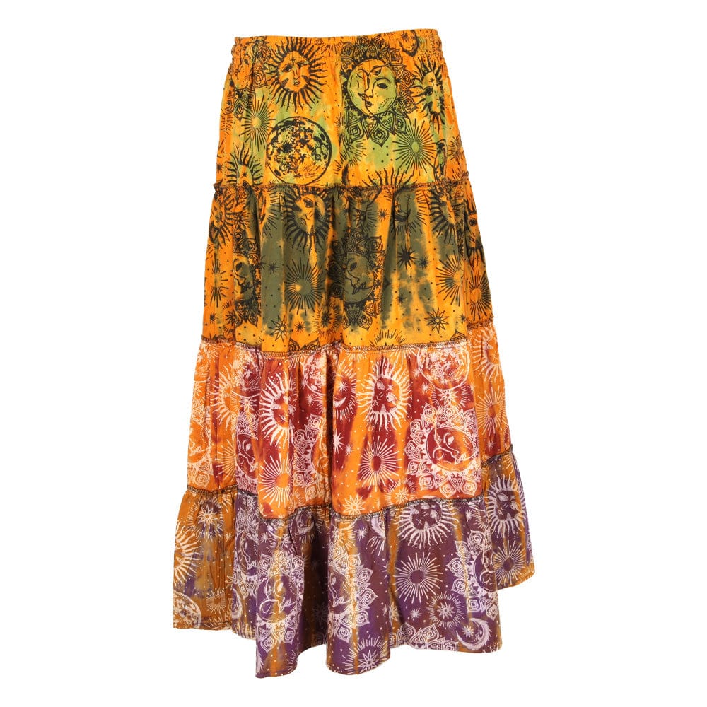 Tie Dye Tiered Maxi Skirt