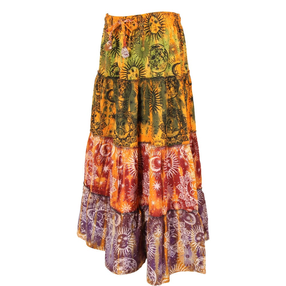 Tie Dye Tiered Maxi Skirt
