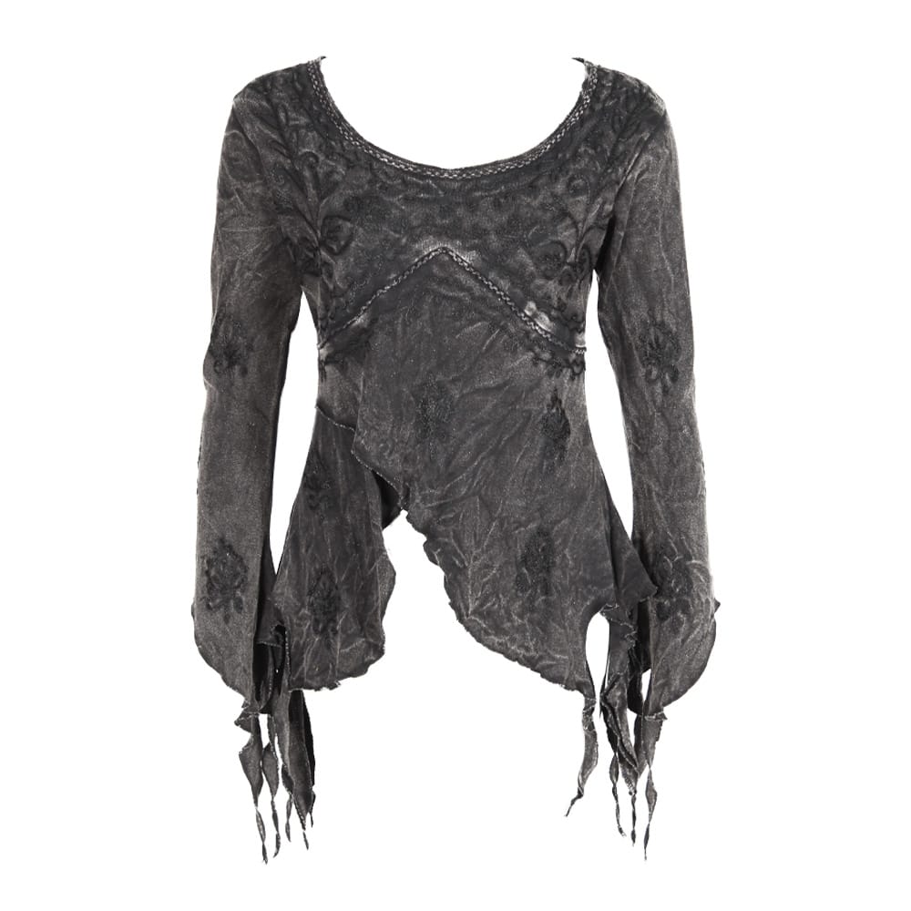 Split Cuff Acid Wash Top
