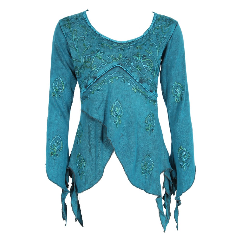 Split Cuff Acid Wash Top