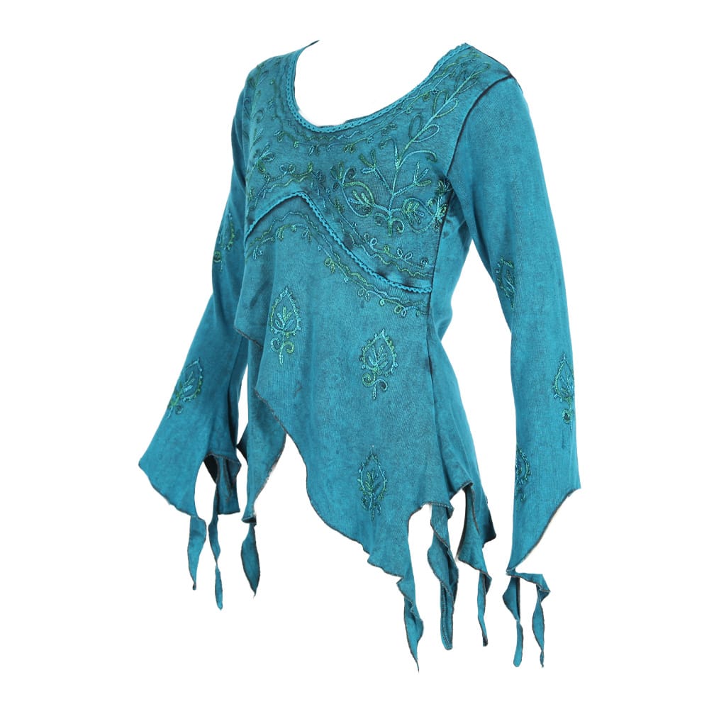 Split Cuff Acid Wash Top
