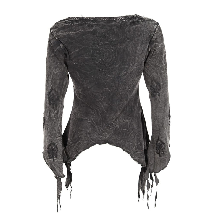 Split Cuff Acid Wash Top