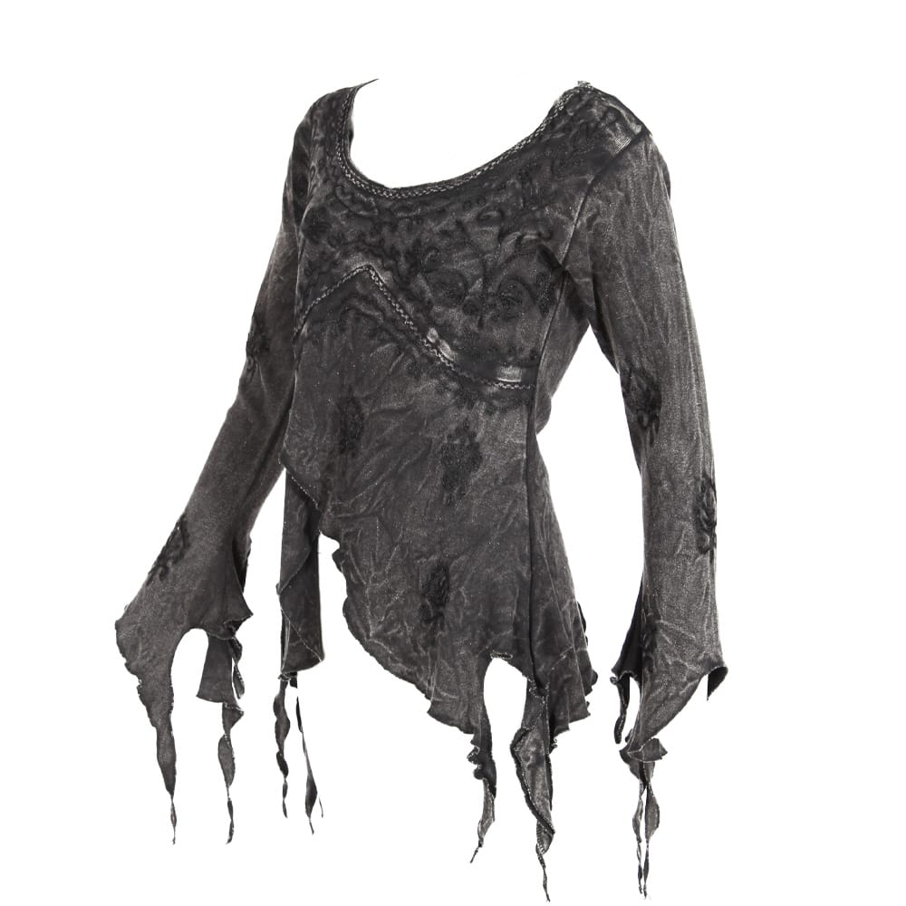 Split Cuff Acid Wash Top