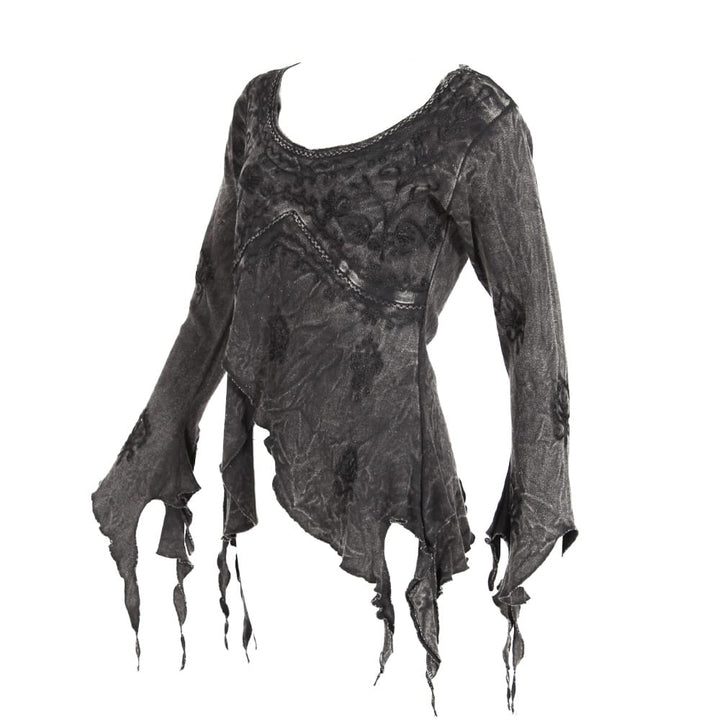 Split Cuff Acid Wash Top
