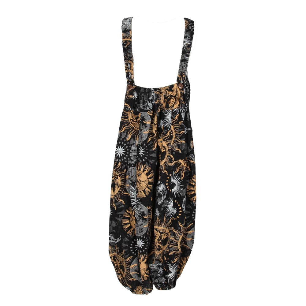 Sun & Moon Print Harem Dungarees