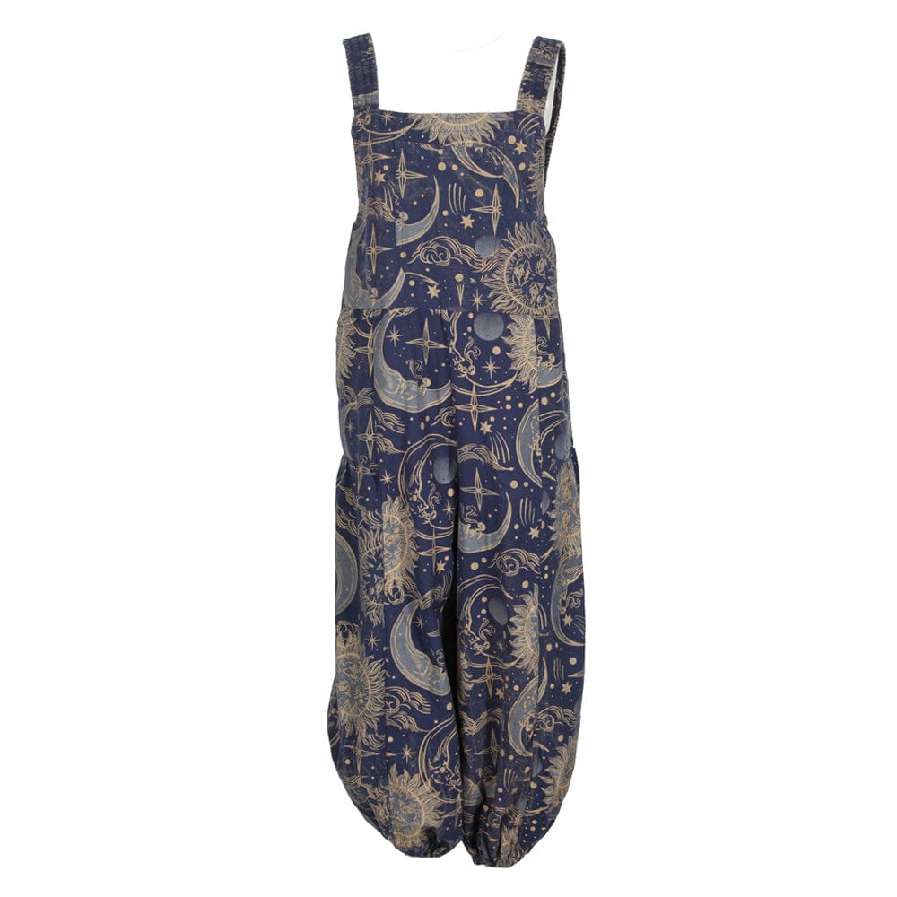 Sun & Moon Print Harem Dungarees
